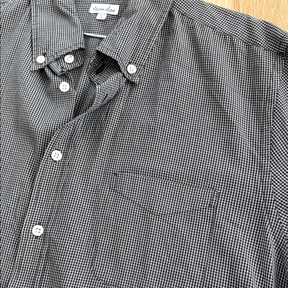 Steven Alan Mini Gingham Check Button-Down Shirt